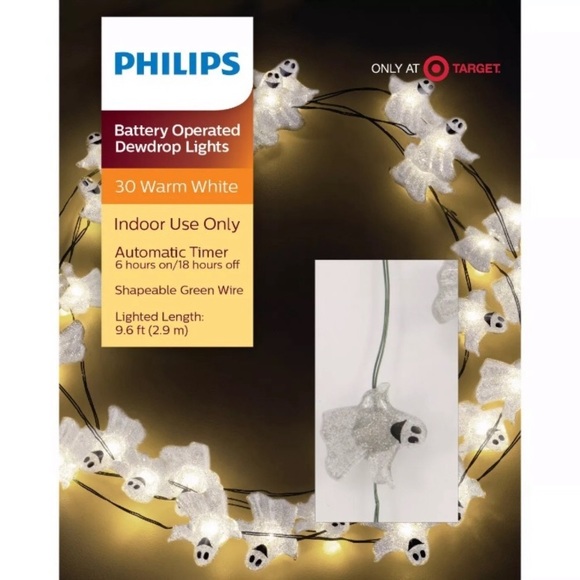 4x Philips 30 ct dewdrop Ghost warm white lights - Picture 2 of 5